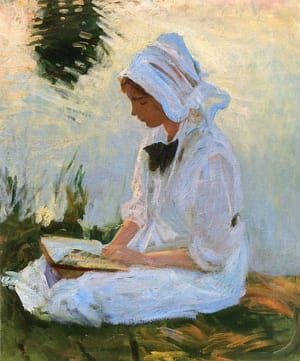 Artwork Title: Girl Reading by a Stream