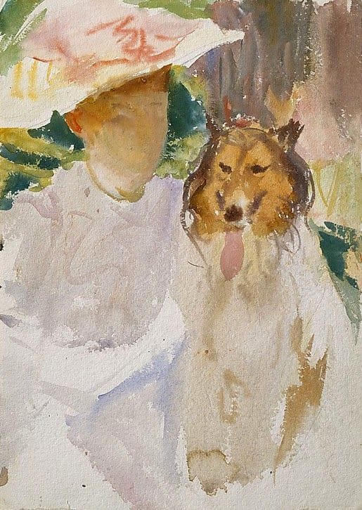 Artwork Title: Woman with Collie