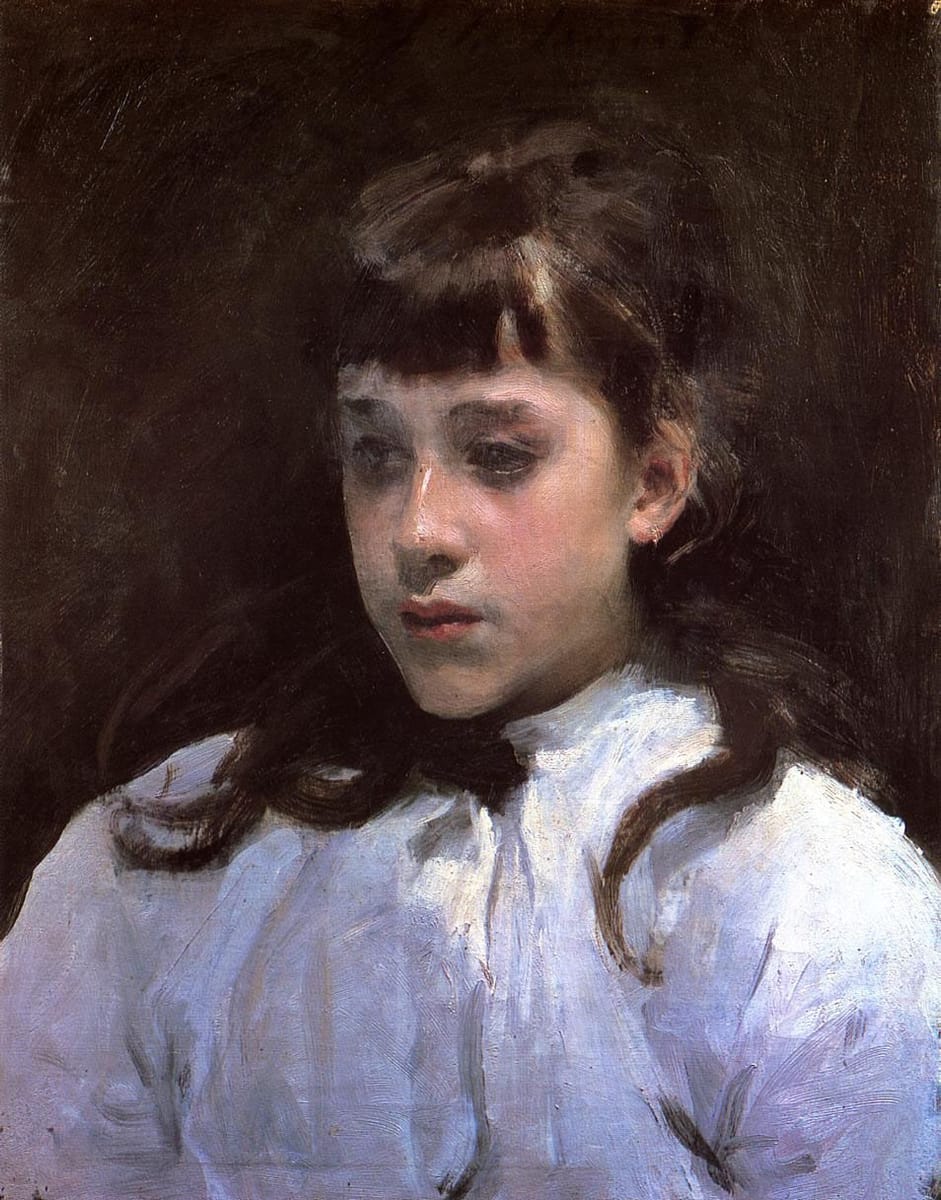 Artwork Title: Young Girl Wearing A White Muslin Blouse