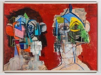 Artwork Title: Double Heads on Red