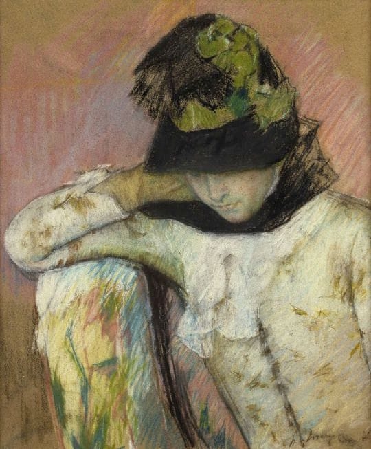 Artwork Title: Young Woman in a Black and Green Bonnet