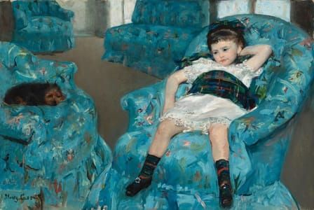 Artwork Title: Little Girl In A Blue Armchair