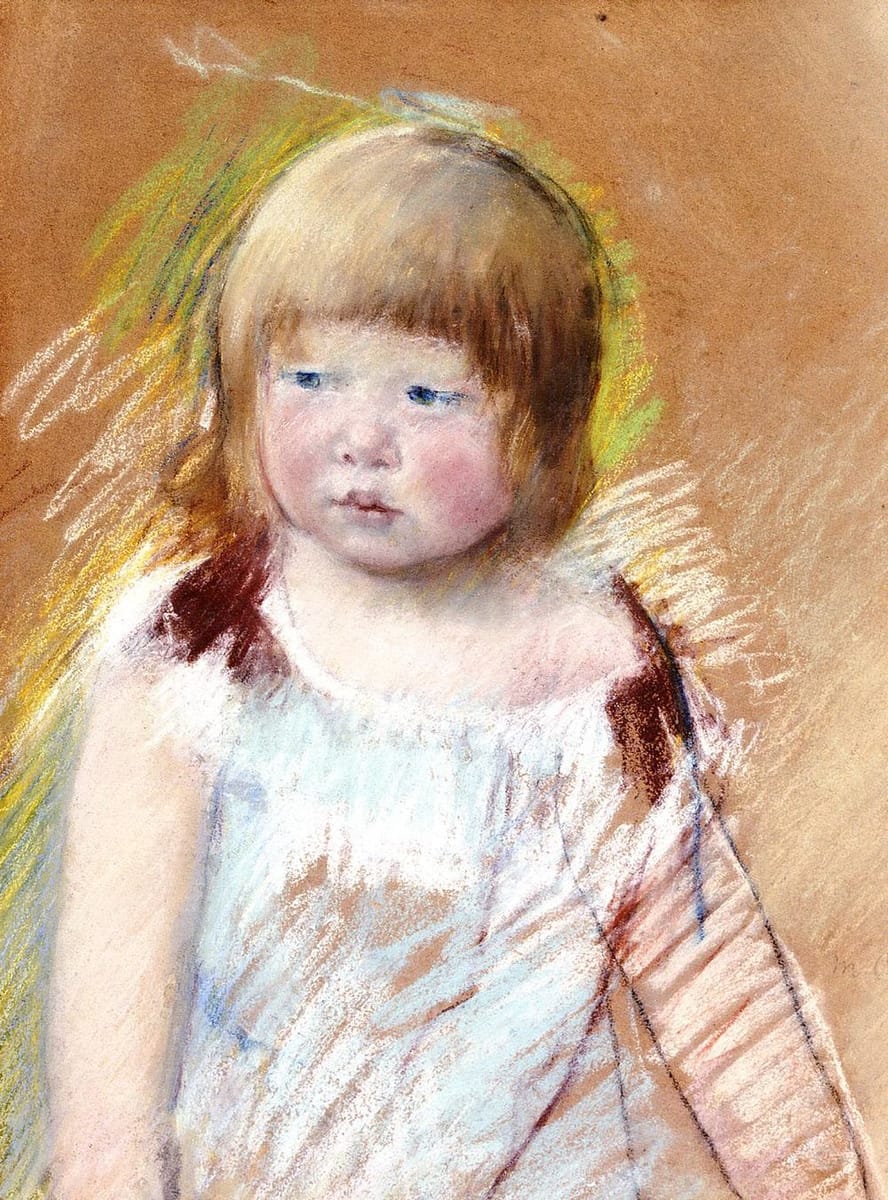 Artwork Title: Child with Bangs in a Blue Dress