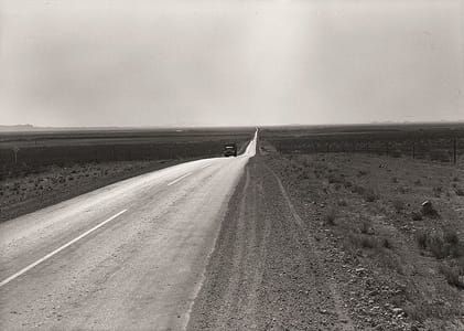 Artwork Title: On the Road: The highway going West. U.S. 80 near Lordsburg, New Mexico