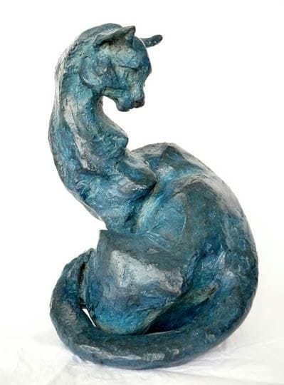 Artwork Title: Chat, Sculpture Bronze