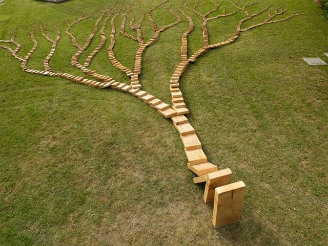 Artwork Title: A wooden Domino Tree