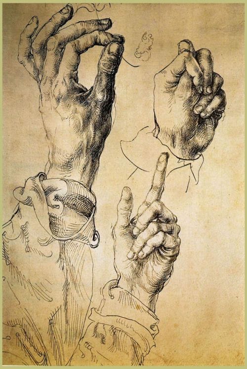 Artwork Title: Study Of Three Hands