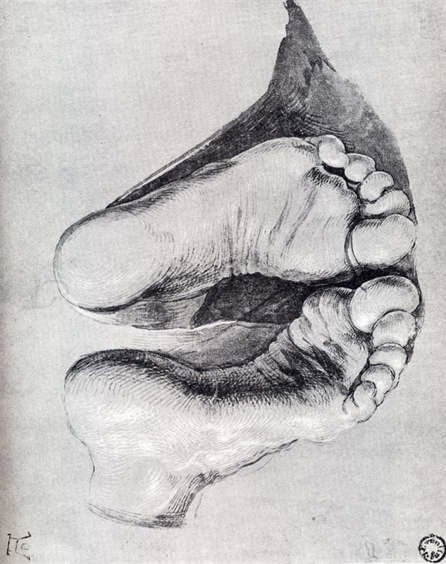 Artwork Title: Feet of a Kneeling Man