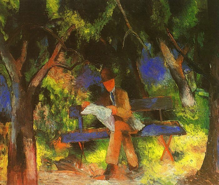 Artwork Title: Man Reading in a Park