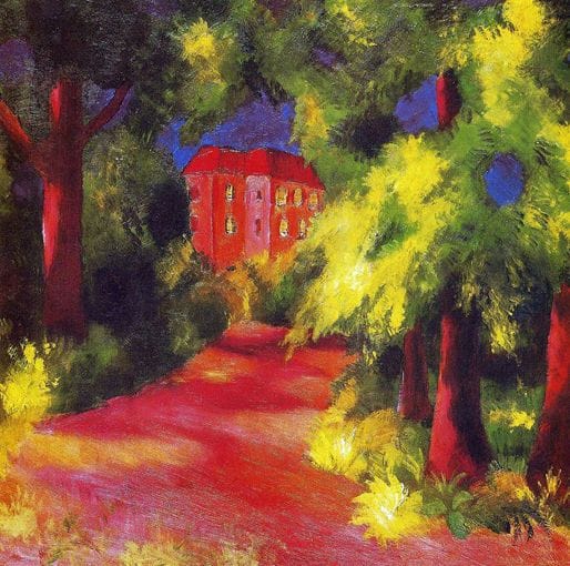 Artwork Title: Red House in a Park