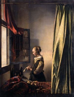 Artwork Title: Brieflezend Meisje Bij Het Venster (Girl Reading a Letter at an Open Window)
