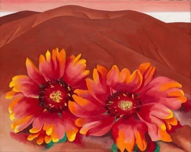 Artwork Title: Red Hills With Flowers