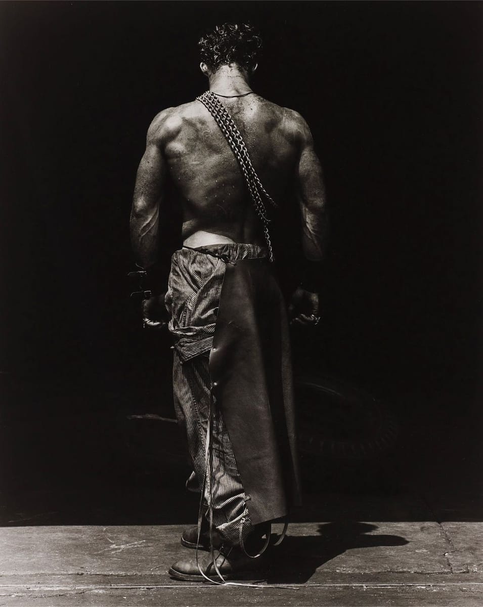 Artwork Title: Herb Ritts Fred, back view with chain, Hollywood from The Body .
