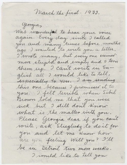 Artwork Title: Letter to Georgia O'Keeffe