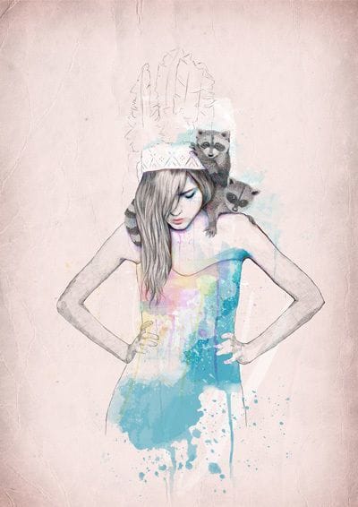 Artwork Title: Raccoon Love