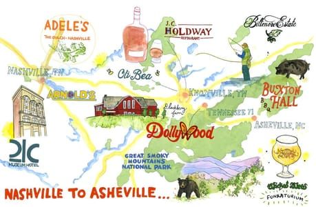 Artwork Title: Nashville to Asheville