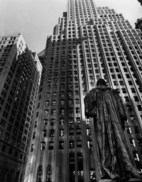 Artwork Title: John Watts Statue: From Trinity Churchyard, Looking toward One Wall Street, Manhattan, 1 February 19