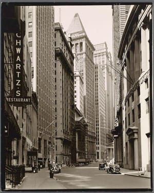 Artwork Title: Broad Street looking toward Wall Street, Manhattan, July 16,1936