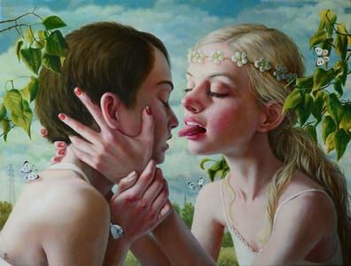 Artwork Title: Kissing Lessons Behind The School Shed