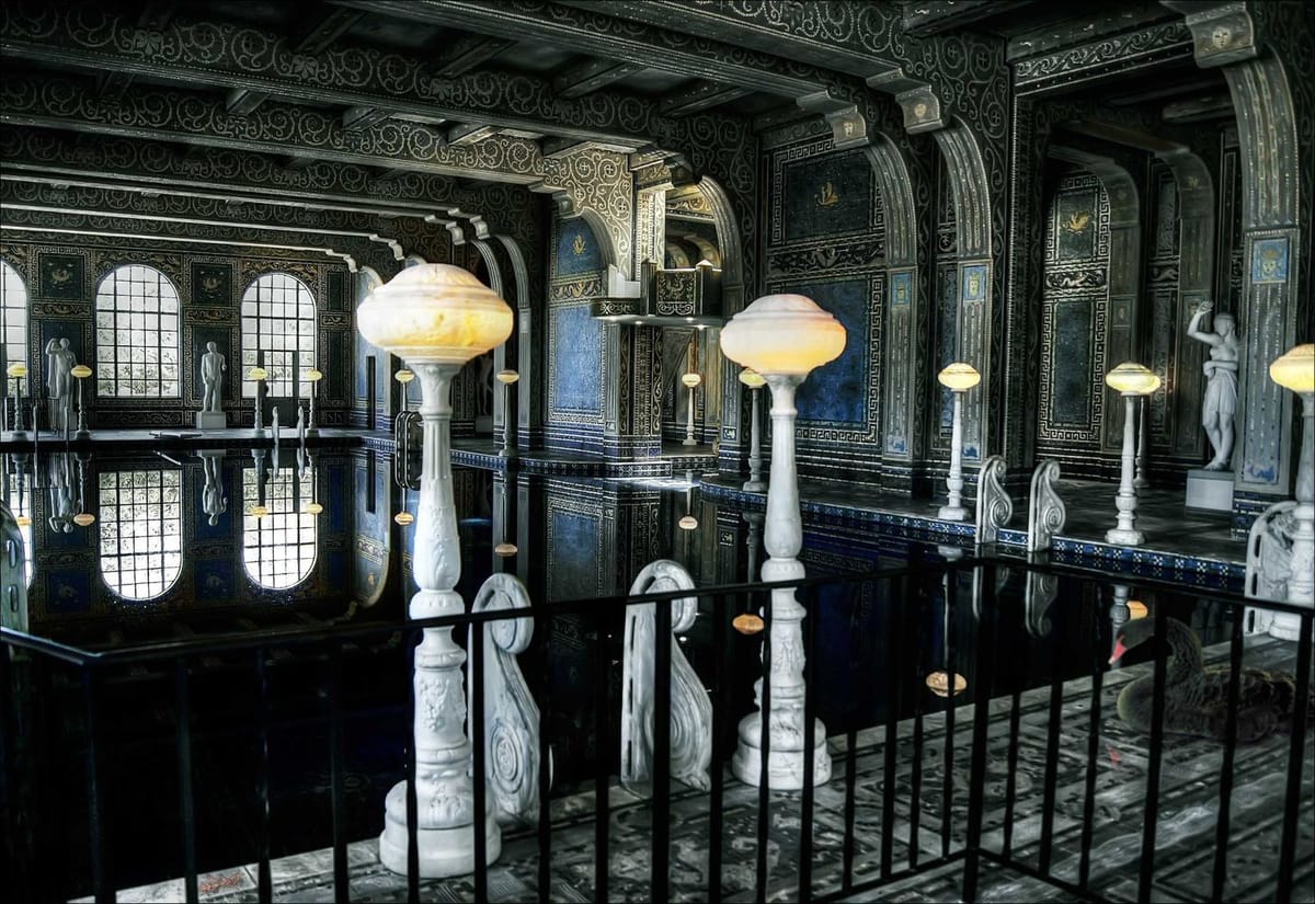 Artwork Title: Hearst Castle - Pool With Black Swan
