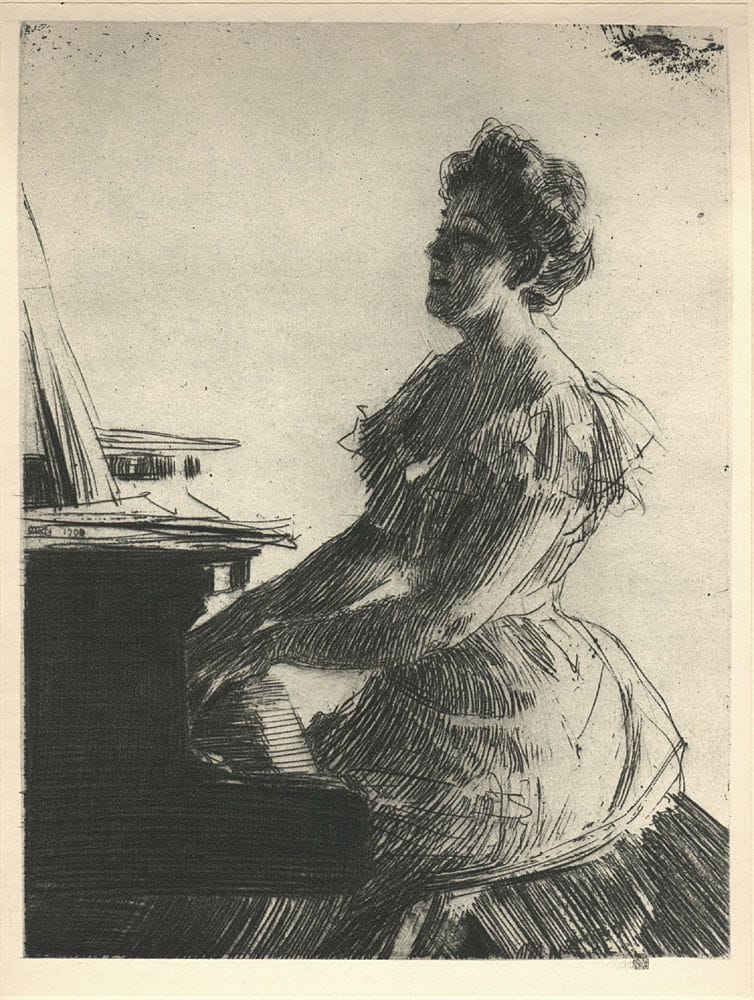 Artwork Title: At the Piano
