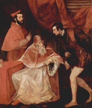 Artwork Title: Portrait of Pope Paul III, Cardinal Alessandro Farnese and Duke Ottavio Farnese
