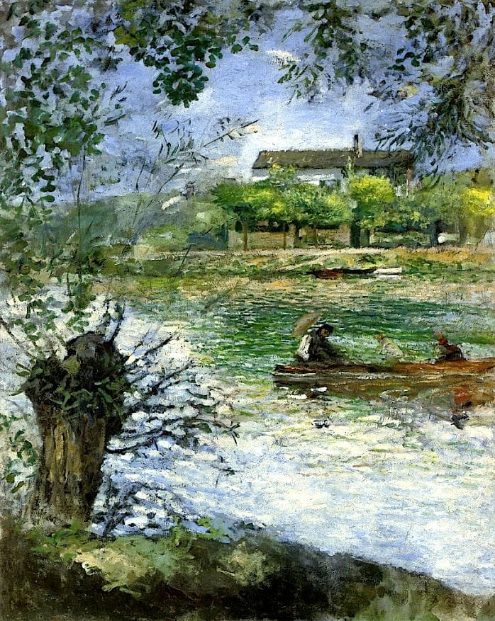 Artwork Title: Willows and figures in a boat
