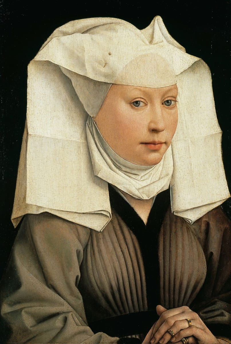 Artwork Title: Portrait of a Woman with a Winged Bonnet (or Lady Wearing a Gauze Headdress)
