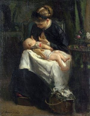 Artwork Title: Young Woman Nursing a Baby