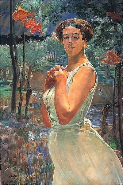Artwork Title: Kobieta na tle gaju (A woman in a Grove)