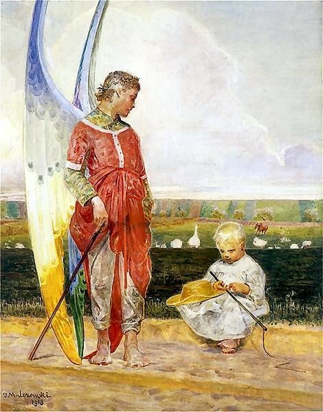 Artwork Title: Aniol i pastuszek (Angel and Little Girl)