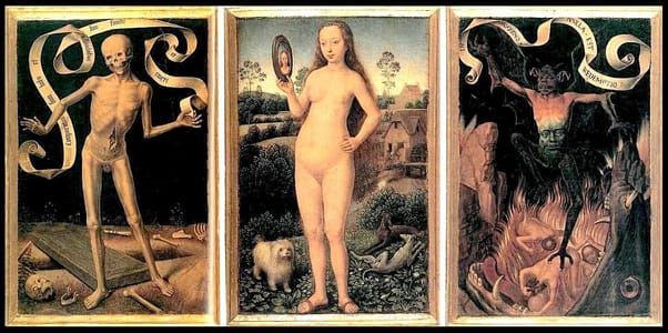 Artwork Title: Triptych of Earthly Vanity and Divine Salvation