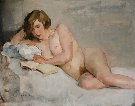 Artwork Title: Nude Reading on a Bed