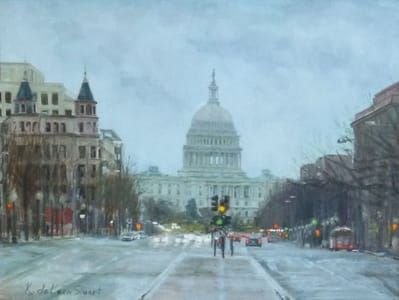 Artwork Title: Rainy Day In Washington Dc