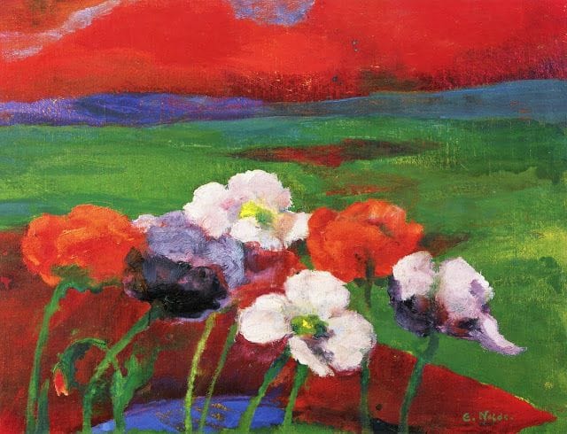 Artwork Title: Poppies and Red Evening Clouds