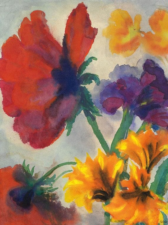 Artwork Title: Mohn, gelbe und blaue Blüten 1935