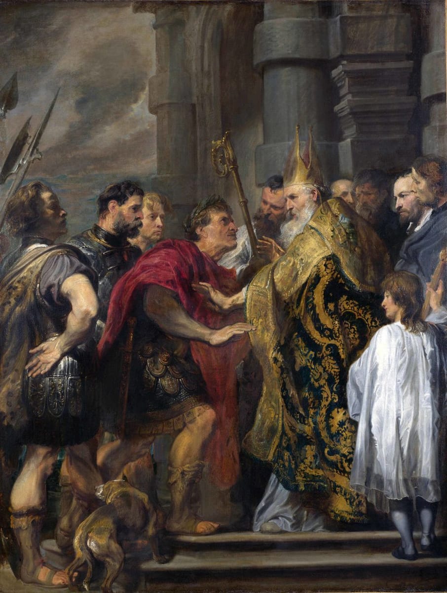 Artwork Title: St Ambrose Barring Theodosius From Milan Cathedral