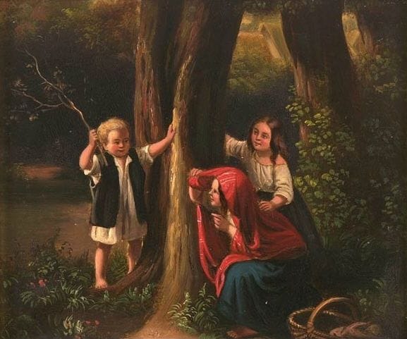 children playing hide and seek