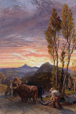 Artwork Title: Oxen Ploughing at Sunset