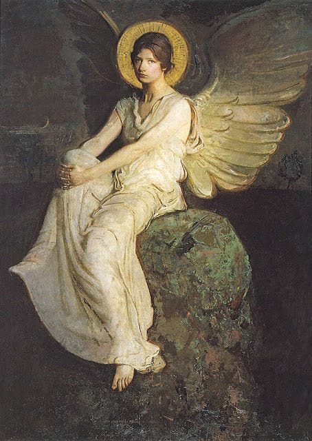Artwork Title: Winged Figure Seated on a Rock
