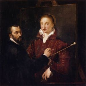 Artwork Title: Bernardino Campi Painting Sofonisba Anguissola
