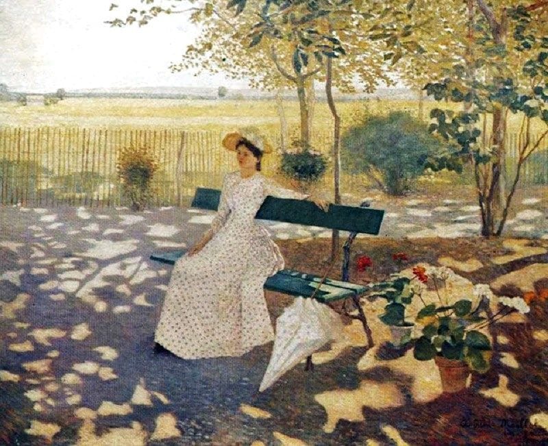 Artwork Title: Woman Sitting with a Parasol