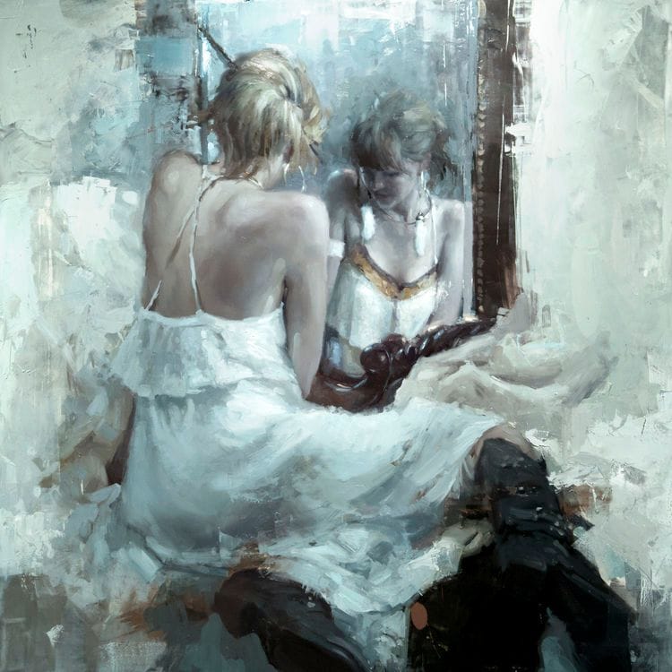 Artwork Title: The Mirror in White