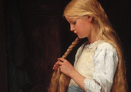 Artwork Title: Girl Braiding Her Hair