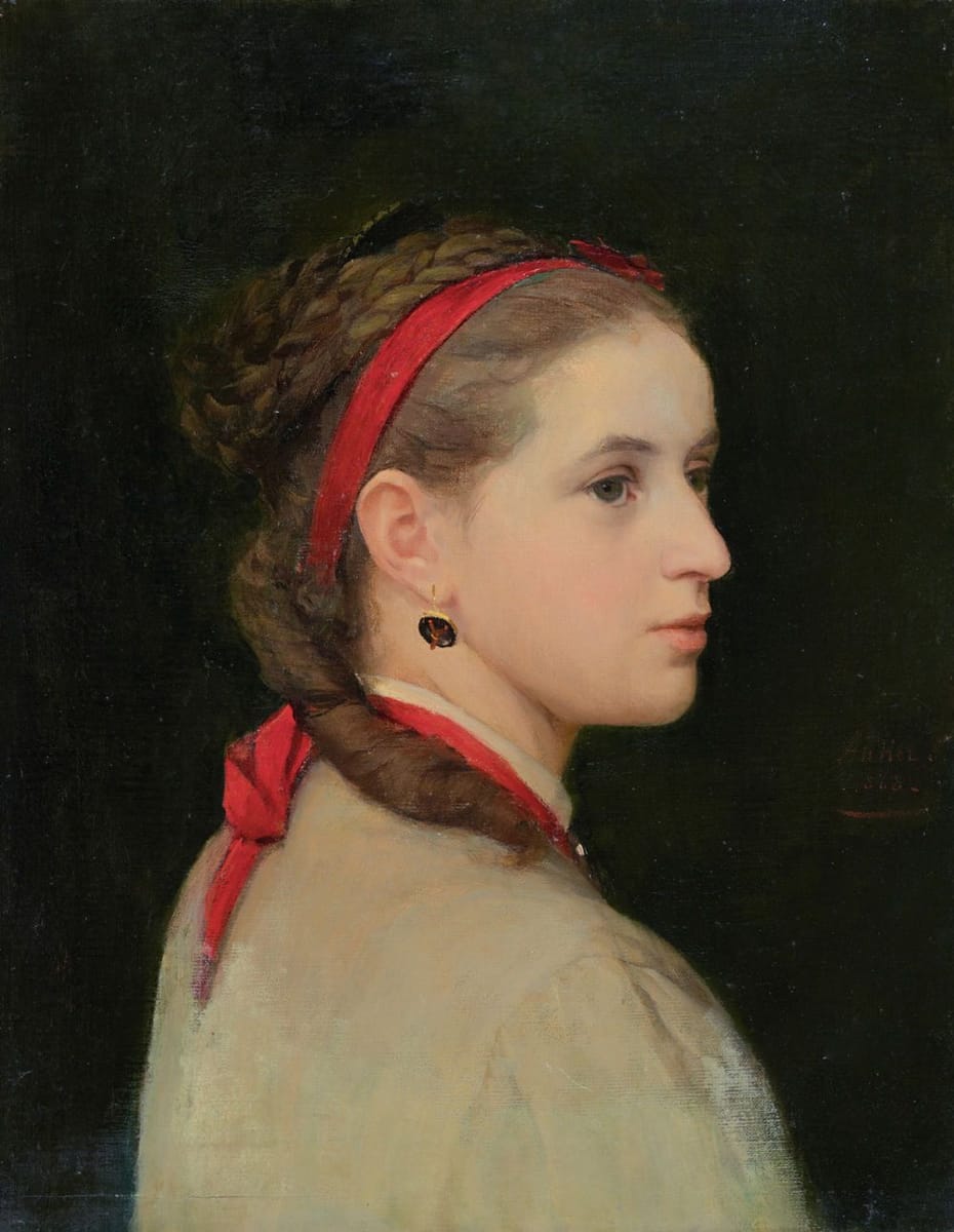 Artwork Title: Girl with Red hair Ribbon