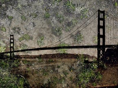 Artwork Title: Tent-camera Image On Ground: View Of The Golden Gate Bridge From Battery Yates