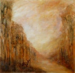 Artwork Title: Wooded Landscape With Deer