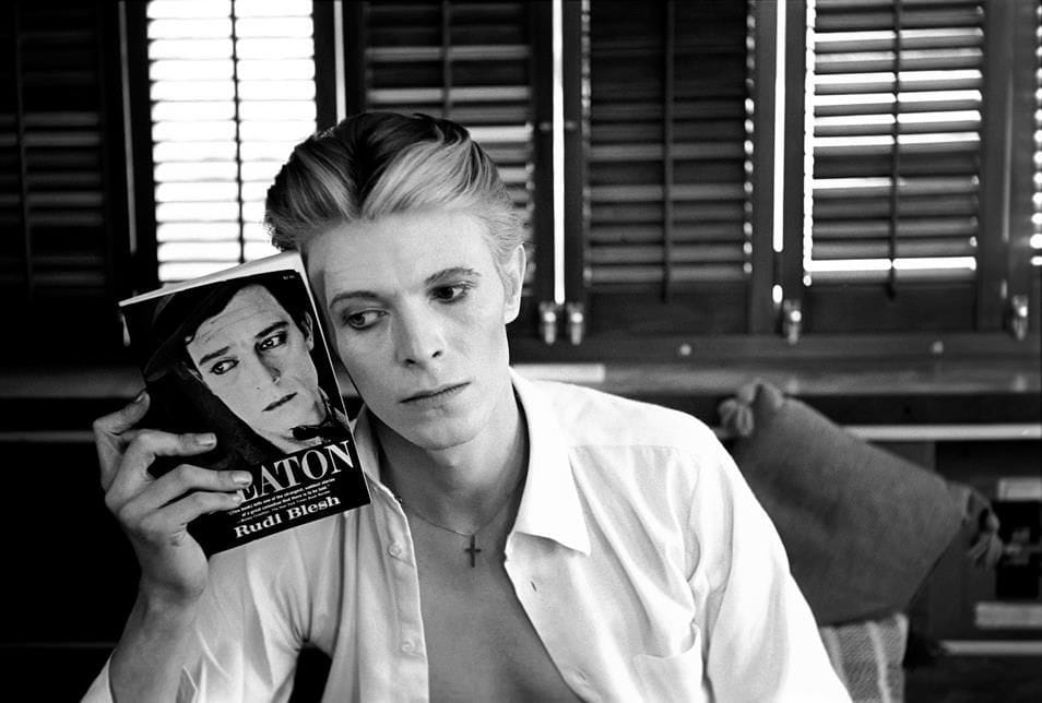 Artwork Title: David Bowie With Buster Keaton Book, Los Angeles