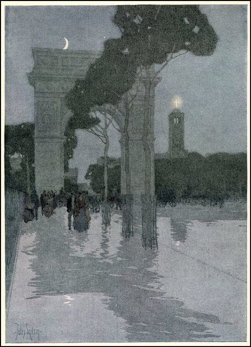 Artwork Title: The Washington Arch in Washington Square, illustration for Century Magazine, August 1902