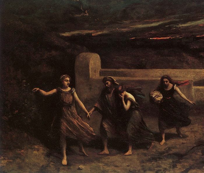 Artwork Title: Lot and his daughters fleeing Sodom